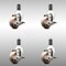 Service Caster 3 Inch 316SS High Temp Glass Filled Nylon 1-1/4 Inch Stem Caster Set Brake SCC SCC-SS316EX20S314-GFNSHT-TLB-114-4 - alternate 4